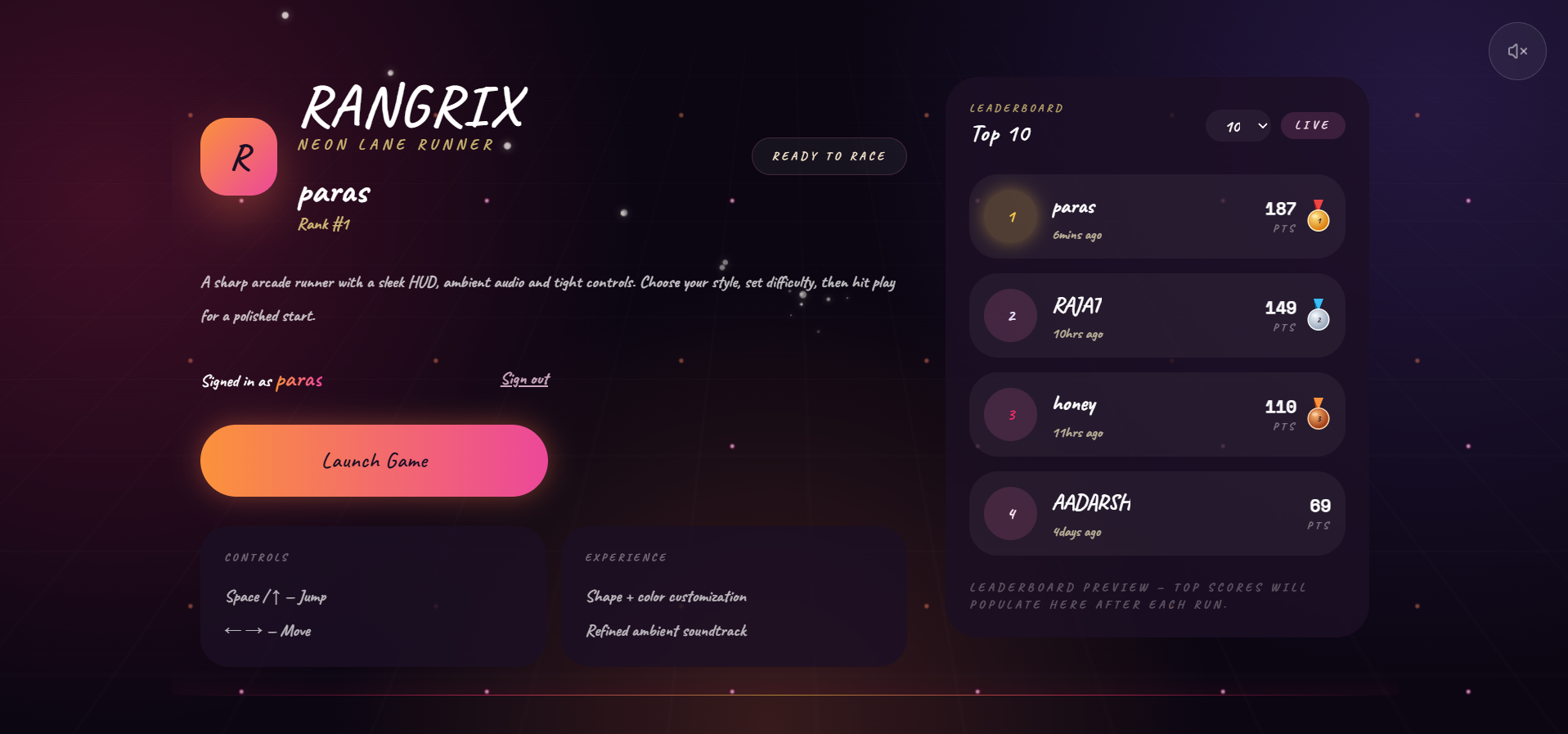 Rangrix screenshot